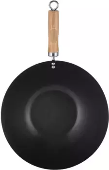 Тайфун-вок "Тайфун", углеродистая сталь, качественное антипригарное покрытие, индукция Typhoon 31 см + высота 13 см, черный