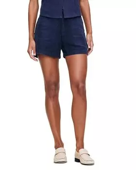 Тэйлор Льняные шорты с высокой посадкой DL1961, синий