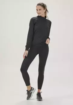 Тайтсы для бега ENDURANCE "MAHANA LONG" со светоотражающими элементами, черный