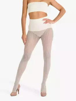 Тайтсы Heist Herringbone Fishnet, цвет vintage/ivory