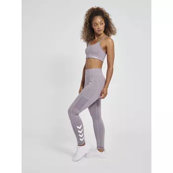 Тайтсы Hummel, цвет hortensienlila/grau/grau