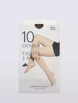 Тайтсы John Lewis 10 Denier Everyday 3 шт, черный