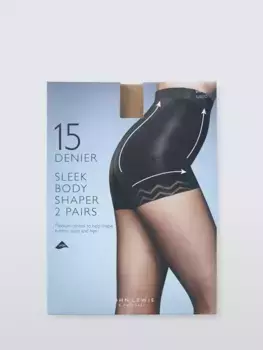 Тайтсы John Lewis 15 Denier Sleek Body Shaper 2 шт, цвет almond