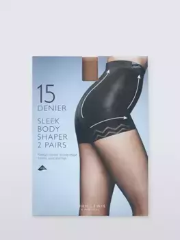 Тайтсы John Lewis 15 Denier Sleek Body Shaper 2 шт, цвет caramel