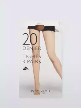 Тайтсы John Lewis 20 Denier Everyday 3 шт, цвет caramel