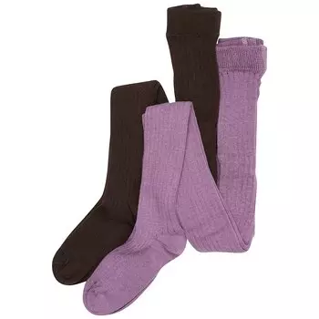Тайтсы Minymo Stocking Solid Rib 2 Pack, фиолетовый