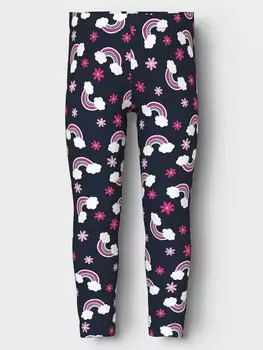 Тайтсы Name It NMFVIVIAN AOP LEGGING, синий