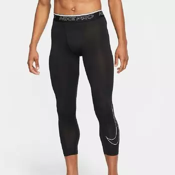 Тайтсы Nike Pro Dri-FIT Men's 3/4, черный/белый