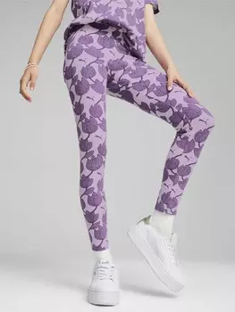 Тайтсы Puma ESS+ BLOSSOM AOP Leggings G, фиолетовый