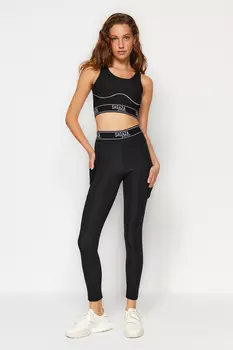 Тайтсы спортивные Trendyol X Sagaza Studio с функцией пуш-ап, черный