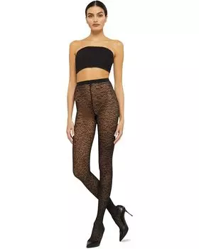 Тайтсы Wolford Floral Jacquard, черный