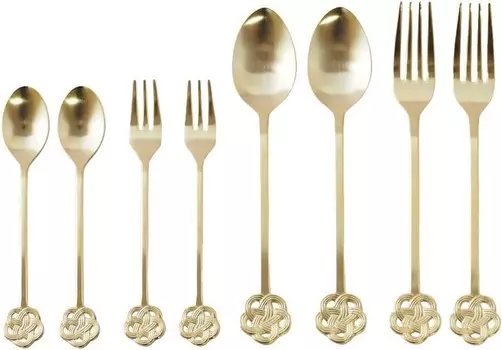 Takamura Metal 407217 Набор столовых приборов, золото, 8 предметов Takakuwa