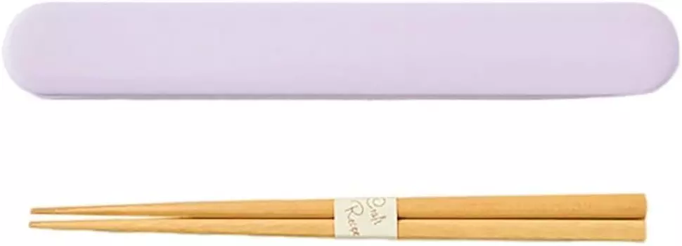 Takenaka T-36432 Набор палочек для еды и футляра, палочки для еды Candy Pop и набор футляров, сделано в Японии, фиолетовый (палочки для еды) Прибл. 1,1 х 7,8 х 0,5 дюйма (2,7 х 19,8 х 1,4 см), (палочки для еды) прибл. 7,1 дюйма, Purple