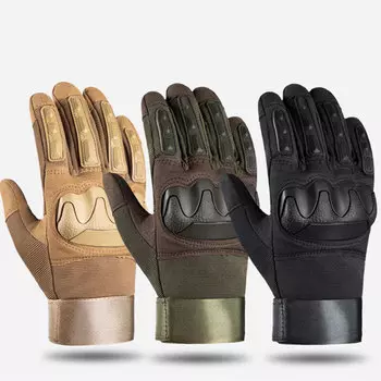 Тактические перчатки Kuang-Chi на все пальцы, мужские ветрозащитные и износостойкие перчатки для бокса, спорта на открытом воздухе, велоспорта и мотоцикла - черные, размер L