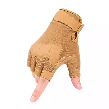 Тактические перчатки Ousen с полупальцами для мужчин и женщин, уличные фитнес-велосипедные тренировки, альпинизм, нескользящие, износостойкие, короткие, без пальцев, пустынного цвета