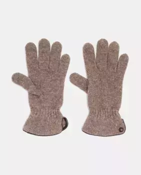 Тактильные трикотажные перчатки светло-коричневого цвета Santacana