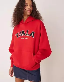 Tala - Толстовка свободного кроя красного цвета с логотипом