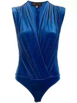 Talbot Runhof бархатное боди, синий