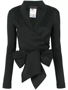 Talbot Runhof bow detail wrap top, черный