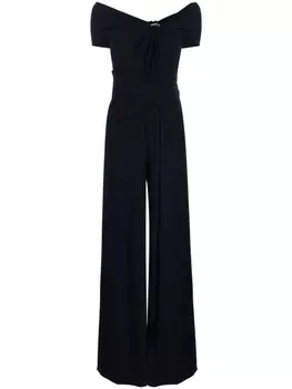 Talbot Runhof комбинезон с вырезом халтер, синий