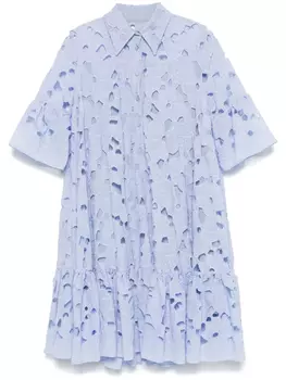 Talbot Runhof кружевное платье мини, синий