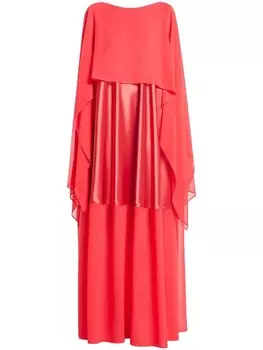 Talbot Runhof многослойное вечернее платье, красный