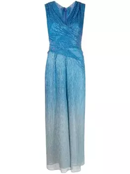 Talbot Runhof платье без рукавов с эффектом градиента, синий