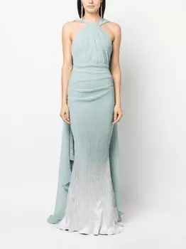 Talbot Runhof платье макси Coppelia5 с эффектом омбре, зеленый
