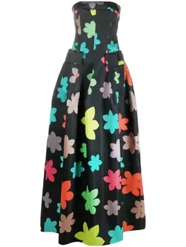 Talbot Runhof платье с графичным принтом, черный