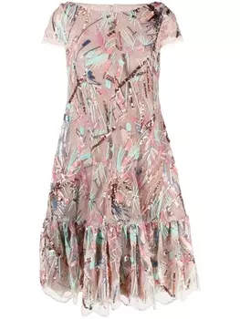 Talbot Runhof платье с пайетками, нейтральный цвет