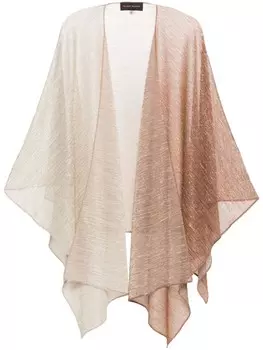 Talbot Runhof плиссированное пончо с эффектом металлик, нейтральный цвет