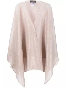 Talbot Runhof полупрозрачный кейп с эффектом металлик, розовый