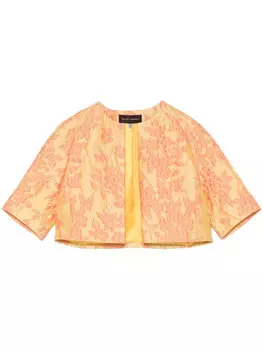 Talbot Runhof укороченный жакет с цветочным узором, желтый