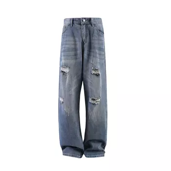 Talking Tom ГОВОРЯЩИЙ ТОМ Джинсы унисекс, Винтажный синий (отверстие 2)