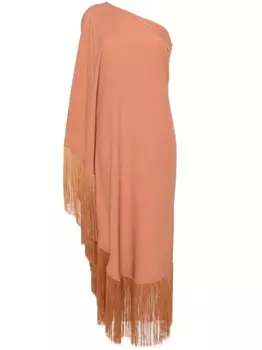 Taller Marmo платье макси Spritz с бахромой, оранжевый