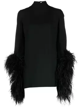 Taller Marmo платье мини Del Rio с перьями, черный