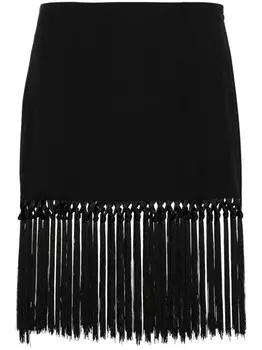 Taller Marmo юбка мини Scrivia с бахромой, черный