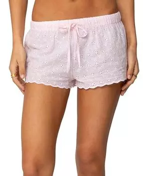 Таллула Шорты с ажурной вставкой Edikted, розовый