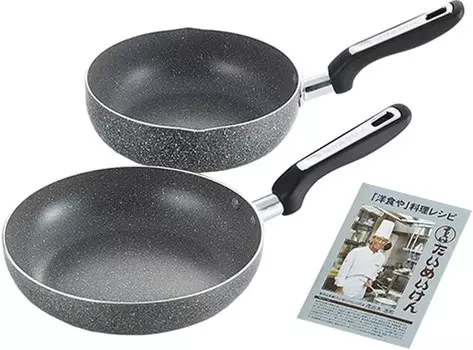 (Tamahashi) Индукционная сковорода Taimeiken TM-114R, 8,7 дюйма (22 см) и глубокая сковорода, 7,9 дюйма (20 см), Black