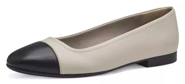 Tamaris Ballerina, туфли для торжественных случаев, свадебные туфли в стиле колор-блок, кремовый