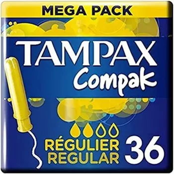 Тампоны Tampax Compak Normal с пластиковым аппликатором, 36 тампонов