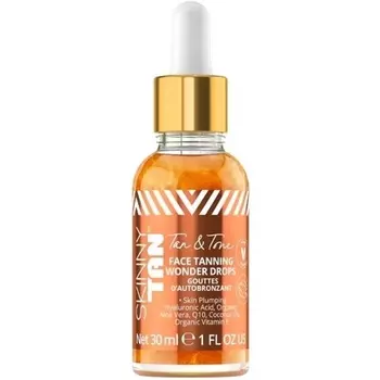Tan and Tone Face Tanning Wonder Drops Сыворотка с гиалуроновой кислотой 1 унция Skinny Tan