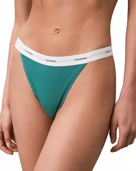 Танга с высокой посадкой Calvin Klein, зеленый