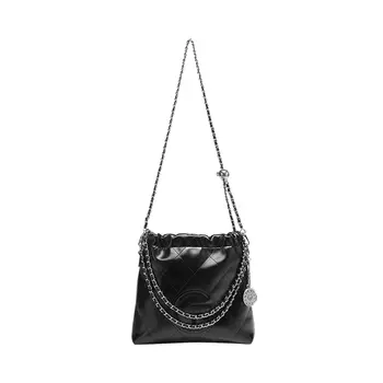 Tanita West Женская сумка из коровьей кожи среднего размера, черного/бежевого цвета