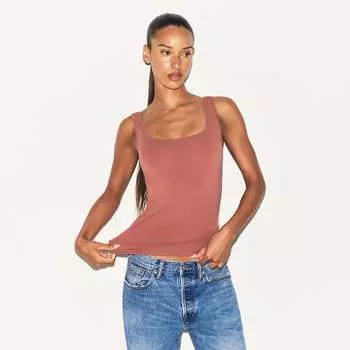 Танк топ SKIMS COTTON JERSEY, цвет redwood