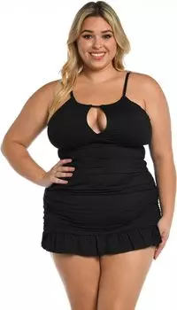 Танкини размера плюс Island Goddess Plus с замочной скважиной La Blanca, черный