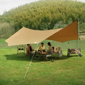 Tanxianzhe Explorer Открытый навес для кемпинга, солнцезащитный и непромокаемый навес-бабочка TXZ-2104 Земляной желтый