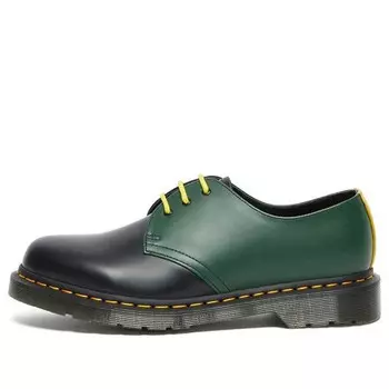 Тапочки 1461 contrast smooth leather shoes 'black green' Dr. Martens, черный