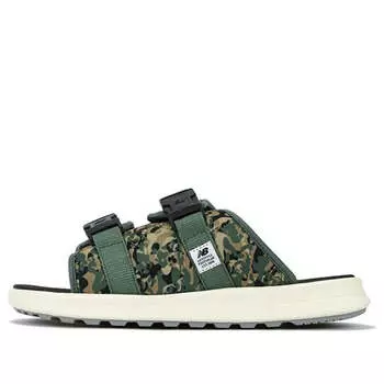 Тапочки 330 series green camouflage slippers New Balance, зеленый