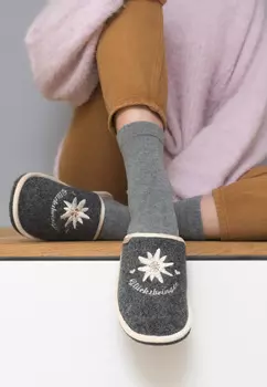 Тапочки Adelheid Filzpantoffel Glcksbringer, серый